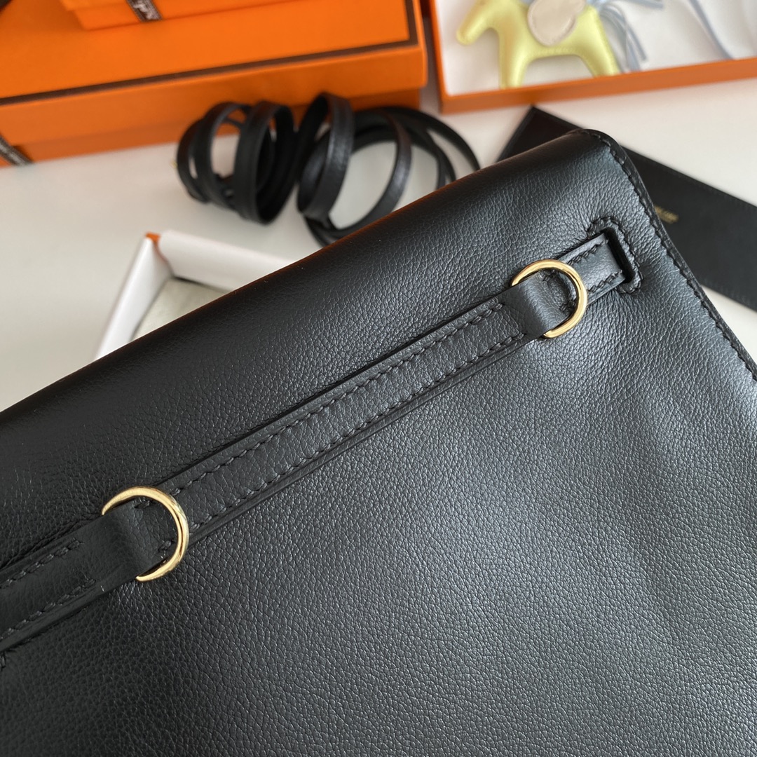 Hermes Kelly Danse Evercolor Bag In Black Color